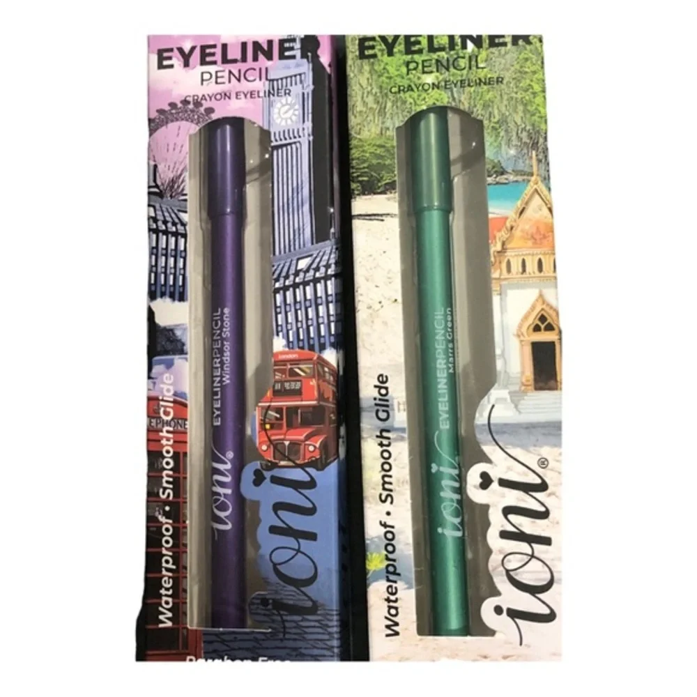 2pack metallic green and purple‎ waterproof smooth eyeliner pencils new